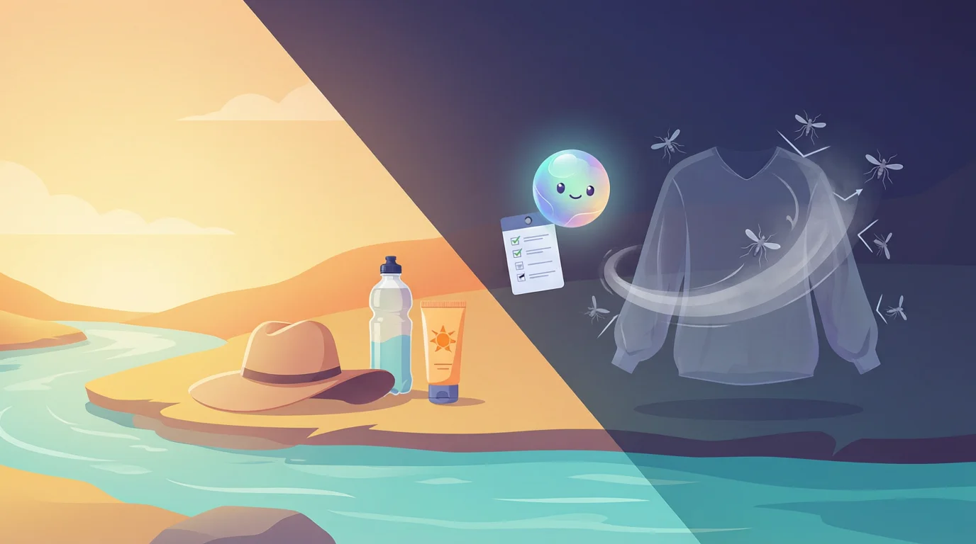 夏天户外怎样防暑和防蚊虫？AI帮你生成防护清单和现场应对表